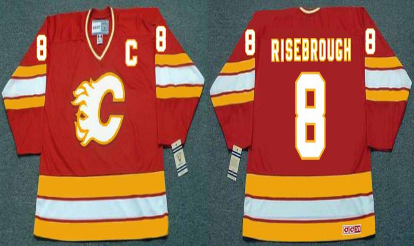 2019 Men Calgary Flames #8 Risebrough red CCM NHL jerseys->calgary flames->NHL Jersey